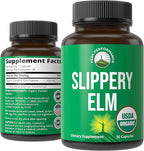 USDA Organic Slippery Elm for Women & Men. Vegan Capsules with Micronized Slippery Elm Bark Powder for Digestion, Bloating Relief, & Gut Lining. Natural Mucilage that Soothes The Throat & Airways