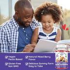 Iron Supplement Gummies for Kids - with Calcium, Zinc, Kids Multivitamin with Iron Gummies - Immune Support, Blood Builder & Energy Support for Iron Deficiency, Anemia, Mixed Berry Flavor, 60 Gummies