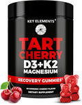 KEY ELEMENTS Recovery Tart Cherry Gummies with Vitamin D3 K2 5000 IU & Magnesium - Vitamin D3 K2 Gummies for Sleep, Bone & Immune Support - Non-GMO, Gluten-Free, Sugar-Free