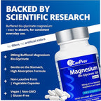 CanPrev Magnesium BisGlycinate 200mg Gentle 60 Veg Caps, 60-Day Supply, Chelated Magnesium Supplement for Bone & Muscle Support, Easy to Digest, Promote Relaxation & Comfort, Vegan, Non-GMO, No Sugar