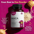 Maca Root Capsules for Women & Men – Maca Root Powder 1500mg per Serving – Vegan Veggie Capsules