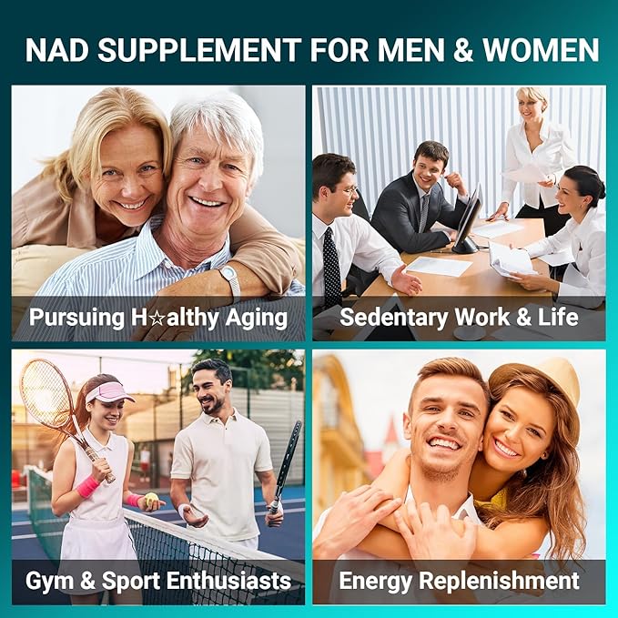 NAD Supplement 500mg, Liposomal NAD+ Supplement with Trans-Resveratrol for Women & Men, Vegan Non-GMO, 60 Capsules