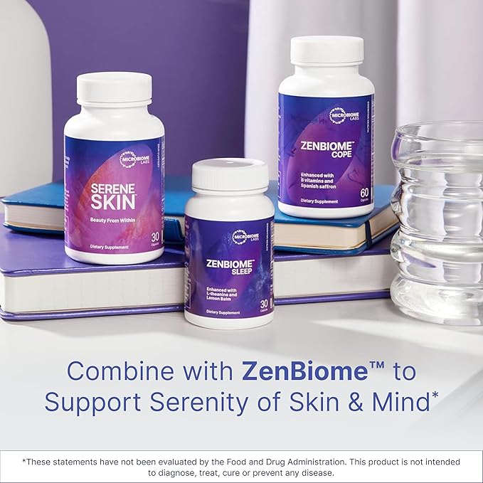 Microbiome Labs SereneSkin - Spore Based Probiotic Complex with Citrus Polyphenols for Skin Clarity & Gut Health Support - Daily Probiotic Skincare - Soothe The Gut-Skin Axis (60 Capsules)