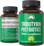 CoreBiome Tributyrin Postbiotic Supplement Clinically Tested for Gut Health. More Effective Than Sodium Butyrate Capsules. High Bioavailability Post Biotics for Digestive, Leaky Gut, Colon, Microbiome