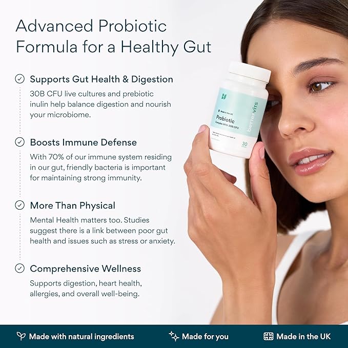 Bettervits Probiotics for Women & Men – 75 Billion CFU | Digestive Health and Gut Support Prebiotic | 14 Clinically Studied Strains with Vitamin B12, Lactobacillus and Inulin Fiber | 30 Capsules
