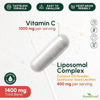 ForestLeaf Liposomal Vitamin C 1400mg Capsules | High Dose Vitamin C Liposomal Supplement w Coconut Oil Fatty Acids | Fast Absorption | Immune Support, Antioxidant, Collagen Production | 120 Vegan Cap