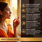 Liquid Collagen Peptides with Biotin & Hyaluronic Acid - Hydrolyzed Bovine Collagen Type 1 and 3, Biotin 10000mcg, Vitamins B5, B6, C & E - Orange Flavor