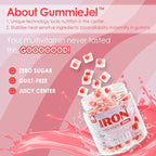Vegan Iron Supplement for Women 25mg, Sugar Free Iron Gummies with Vitamin C, Methy B12, Folate for Energy Boost, Iron Deficiency, No After Taste, Peach Flavor - 60 Count (Pack of 2)