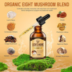 Lions Mane Supplement, Liquid Mushroom Extract Drops, 8 Mushrooms Complex for Cognitive Support and Immunity Boost, Up to 2 Month Supply, Mushroom Supplement with Lion's Mane, Cordyceps, Reishi