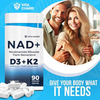 Anti-Aging Energy NAD Supplement – NMN Alternative with Nicotinamide Riboside 1000mg, Trans-Resveratrol 300mg, Vitamin D3 4000 IU and K2 110 mcg MK7 – Vegetarian 60 Capsules, 1300mg