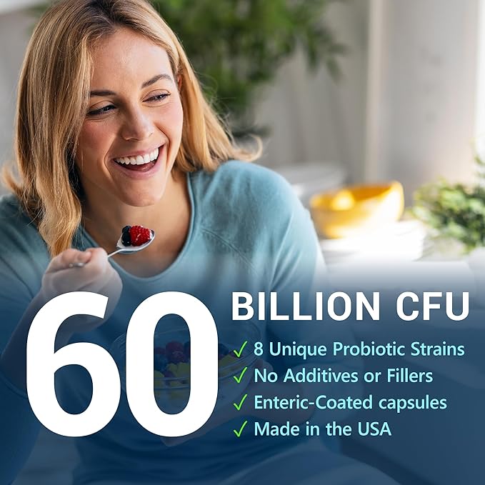 MyoActivo 60 Billion CFU Probiotic - Unique Tri-Blend w/ 8 Probiotic Strains, Prebiotics & Postbiotics - for Digestive & Immune Support - Delayed Release - Shelf Stable - Non-GMO, Gluten Free - 30 Ct