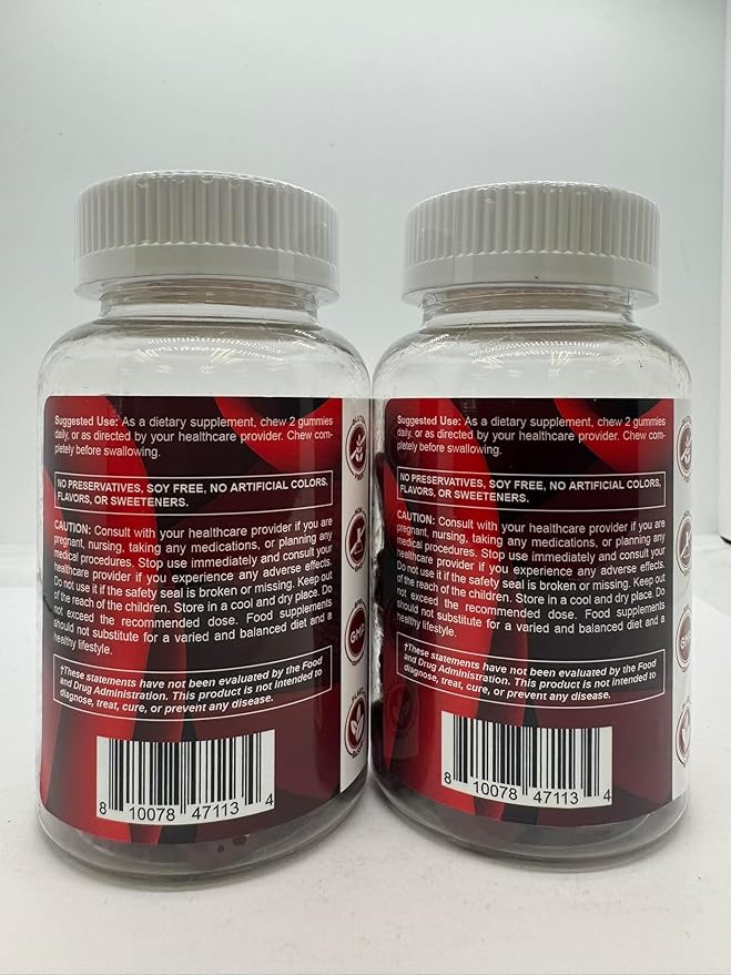 Vitamatic Tart Cherry (360 mg) with Celery Seed (30 mg) 10:1 Extract & Turmeric 20:1 Extract (10 mg) - (Per Serving/2 Gummies) - 60 Gummies (Pack of 2)