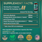 Histamine Block 10:1 Flavonoids Supplements - Quercetin, Stinging Nettle, Atermesia Natural Source Flavonoids - Seasonal Allergy Balance, Histamine Blocker - 60 Homeopathic Allergy Relief D-Hist Caps