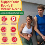 2 Pack Super Vitamin B Complex Gummies - Methylated B Complex for Women & Men, All B Vitamins, Methyl B12, Methylfolate, Vitamin C, Choline, Inositol, PABA for Energy, Brain & Immune, 0g Sugar, Vegan