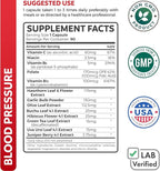Blood Pressure Support Supplement (NON-GMO) Premium Natural Herbs, Vitamins & Berries - High Dosage of Hawthorn Berry Extract – Supports Blood Pressure Levels Already In The Normal Range – 90 Capsules