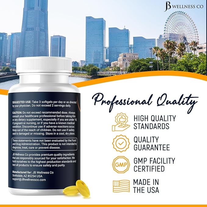 Triple Strength Omega 3 Fish Oil 3750 mg - EPA & DHA - Over 3000mg Omega-3 Fatty Acids - 1350mg EPA + 900mg DHA - Best Essential Fatty Acids, Burpless Fish Oil - 270 Count