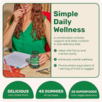 Fungies Lion's Mane Mushroom Gummies with Fruits & Veggies Superfood Blend, Juicy Grape Flavor - Mushroom Herbal Supplement Gummy for Adults & Children - Brain Health & Daily Wellness - 45 Servings