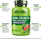NATURELO Calcium Supplement - with Vitamin C, Vitamin D3, K2, and Calcium Magnesium Zinc for Bone Strength with Calcium 600mg - Plant-Based, 120 Vegetarian Capsules, Non-GMO, Soy & Gluten-Free