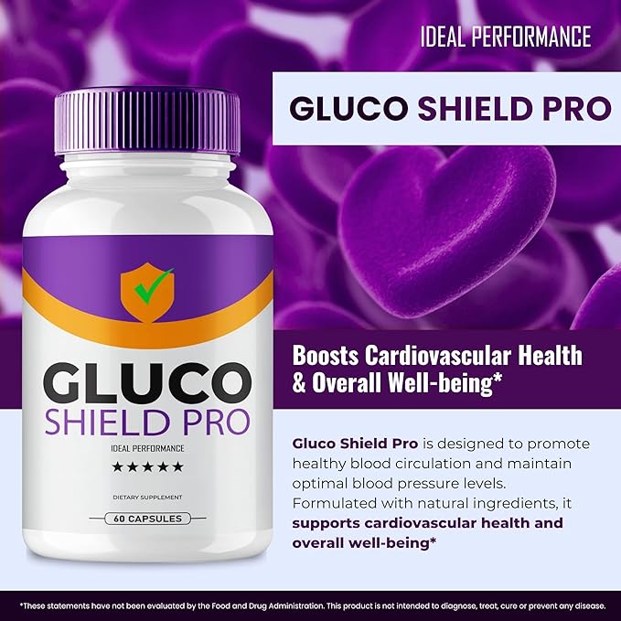 Gluco Shield Pro Advanced Blood Formula Capsules, Official GlucoShield Pro Supplement Pills, Premium Formula for Healthy Circulation & Stable Levels, All Natural GlucoShieldPro Reviews (5 Pack)