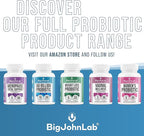 BIGJOHNLAB® - Menopause Total Support – Advanced Probiotic Formula with 5 Strains & 15 Billion CFU, Resveratrol, Black Cohosh, Acacia Fiber, Non-GMO & 100% Vegetarian