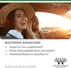 Lactoferrin 250mg per Serving (60 Capsules) Patented Bioferrin Lactoferrin - Superior Iron Supplement for Iron Deficiency and Immune Support by Double Wood Supplements