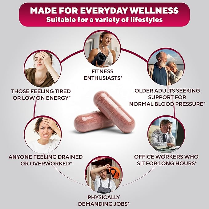 Beet Root Capsules - USA Made Beetroot Supplement for Normal Circulation, Nitric Oxide & Heart Support - 5-in-1 Beets with Grape Seed, Garlic Extract, Hawthorn Berry, Olive Leaf - 90 Vegan Caps