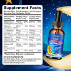 2 Pack Kids Magnesium Liquid Drops - Liquid Magnesium Glycinate Supplement with L-Theanine Omega-3, Vitamin B6, D3, Zinc - Support Sleep, Relaxation, Calm & Focus - Strawberry Flavor