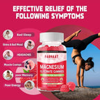 Magnesium Glycinate Gummies - Sugar Free Magnesium Potassium Supplement with Vitamin D, B6, CoQ10 for Calm Mood & Sleep Support - 60 Raspberry Chews
