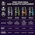 Saw Palmetto PM for Men with Melatonin 3mg - Night Time Prostate Health Supplement for Bladder and Sleep Support - Reduce Urinary Frequency - 200 Count - Vegan, Non-GMO Capsules - Over 6 Month Supply