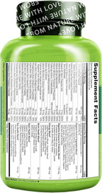 NATURELO Whole Food Multivitamin for Women - with Vitamins, Minerals, & Organic Extracts - Supplement for Energy and Heart Health - Non GMO - 240 Vegan Capsules