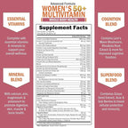 Daily Multivitamin for Women 50 & Over – Memory Support Supplement – Promotes Stress Reduction & Healthy Immune Response – Women's Multivitamin Supplement Designed for Stomach Comfort - 60 Capsules