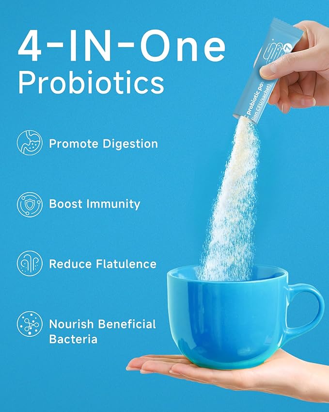 Organic Probiotic Powder for Women and Men - Probiotics 500 Billion CFU - High Bifido Quick-Acting Formula with Enzymes, Prebiotics for Digestive and Immune Health - 20-Day Max Care (2)