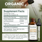 Vegan D3 K2 Vitamin 5000 IU, 90 MCG (MK-7) Drops - 60 Servings, Ultra Concentrated Formulation, and Fast Absorption - Precision Micro-Dosing Dropper for Cognitive & Immune Support