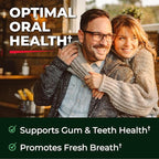 Oral Probiotics Supplement with Prebiotics - Supports Healthy Teeth Gums Mouth and Fresh Odorless Breath for Adults - Strawberry Flavored Chewable Dental Probiotic (90 Tablets, 90 Day Supply)
