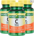 Vitamin C 500mg with Rose HIPS – 100 Tablets, Vegan Vitamin C Supplement for Men and Women, Gluten Free, Daily Vitamina C Natural Antioxidant Support (Pack of 3)