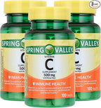 Vitamin C 500mg with Rose HIPS – 100 Tablets, Vegan Vitamin C Supplement for Men and Women, Gluten Free, Daily Vitamina C Natural Antioxidant Support (Pack of 3)