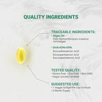 Naturalis Vegan Omega 3 DHA, EPA & DPA from Algae | Vegan Society Certified, Sustainably Sourced, True Full Spectrum | 120 Veggie Softgels (Carrageenan Free)
