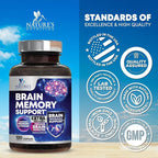 Brain Memory Supplement Pills - 3X Strength Nootropics for Concentration, Clarity & Focus Support - Brain Health Cognitive Vitamins with Bacopa, Phosphatidylserine & DMAE, Brain Booster - 120 Capsules