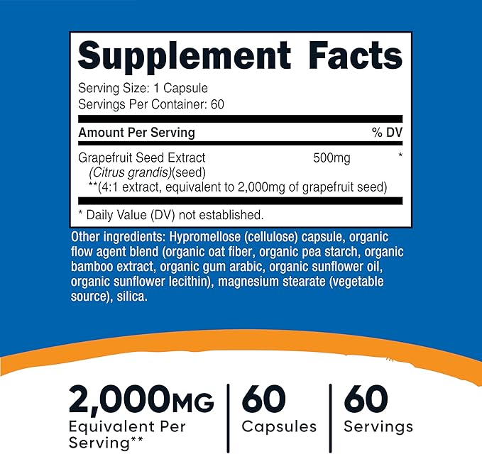 Nutricost Grapefruit Seed Extract 60 Capsules for 60 Servings Per Bottle - Gluten Free and GMO Free