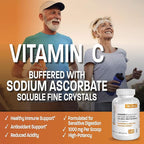 Bronson Buffered Vitamin C Powder Ascorbic Acid Buffered with Sodium Ascorbate Soluble Fine Crystals – Promotes Healthy Immune System and Cell Protection – Powerful Antioxidant - 1 Pound (16 Ounces)