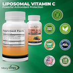 Liposomal Vitamin C with Zinc Capsules - Vit C Organic Elderberry, Amla, Camu Camu- Vitamina C High Absorption, Anti Aging, Immune Support,1500mg/Serving 3 Month Supply Gluten Free NON GMO Veggie Caps
