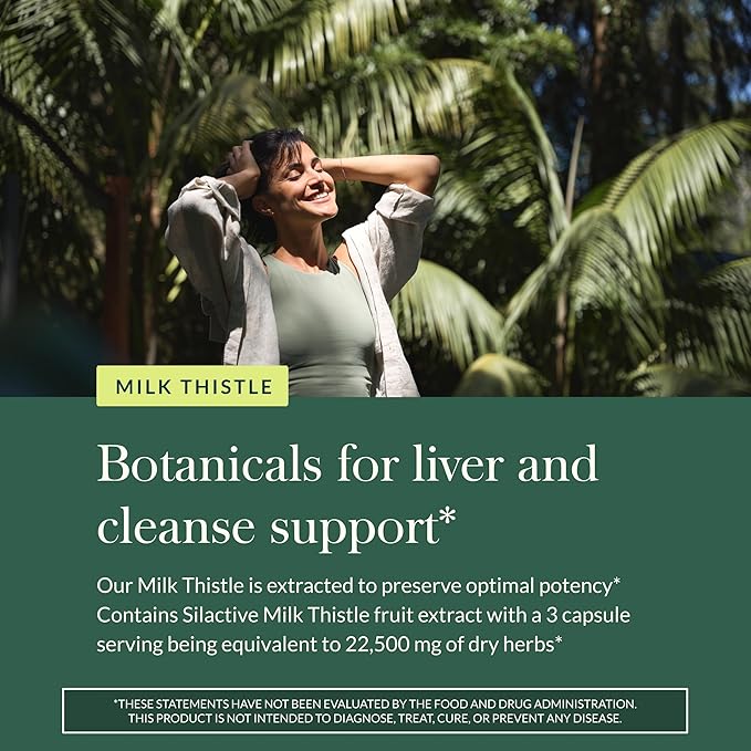 Gaia Herbs Milk Thistle - Liver Supplement & Cleanse Support for Helping to Maintain Healthy Liver Function* - 120 Vegan Capsules (40 Servings)