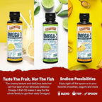 Barlean's Omega 3 Fish Oil Liquid Supplement for Men and Women, 1500mg of EPA and DHA Fatty Acid, Promotes Brain & Heart Health - Non-GMO, Variety Pack, 8 oz