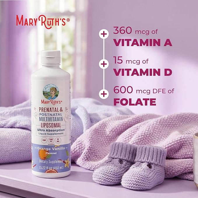 MaryRuth Organics Prenatal & Postnatal Multivitamin for Women | Sugar Free | Formulated for Pre-Conception, Pregnancy & Nursing | Prenatal Vitamins | Vegan | Non-GMO | Gluten Free | 30 Servings