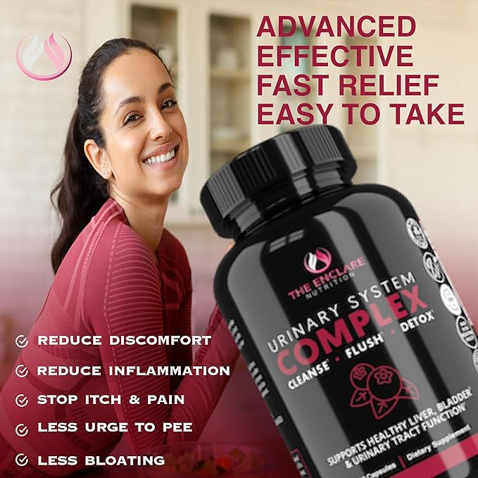 THE ENCLARE NUTRITION D Mannose Capsules|1000mg with Cranberry Pills for Women & Men, Hibiscus & Dandelion. Fast-Acting Urinary Tract Health, Bladder Control, Liver Support, Kidney Cleanse & Detox(3)