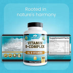 NaturaLife Labs Vitamin B-Complex with Vitamin C – Includes Active B2 (Riboflavin-5-Phosphate), B6 (Pyridoxal-5-Phosphate), B9 (5-MTHF) and B12 (Methylcobalamin); plus B1, B3, B5 and B7 – 100 Capsules