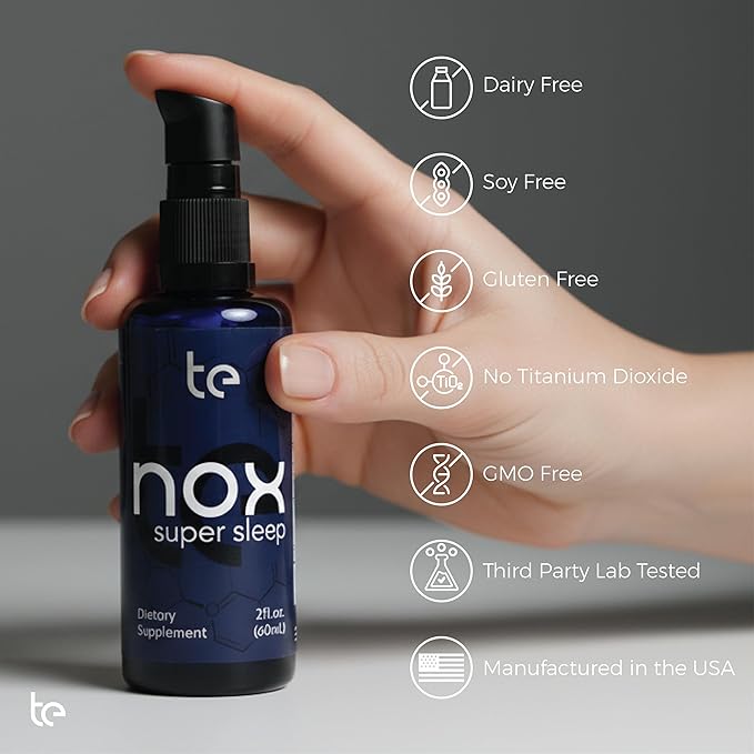 te Nox Super Sleep – Natural Sleep Aid for Relaxation & Circadian Rhythm Support | Helps Calm Restlessness, Supports Melatonin Production & Sleep-Wake Cycle | Liquid Formula | Non-GMO | Made in USA