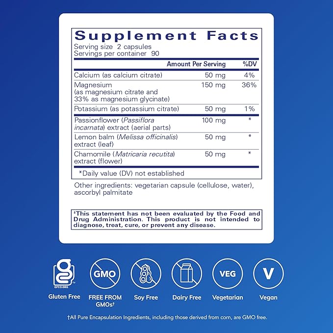 Pure Encapsulations Muscle Cramp/Tension Formula | Hypoallergenic Supplement to Reduce Occasional Muscle Cramps/Tension and Promote Relaxation | 180 Capsules