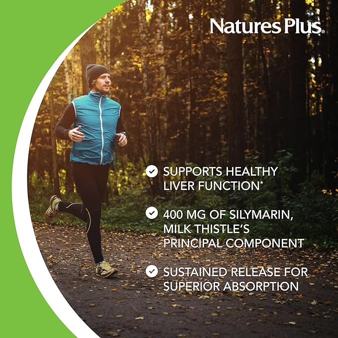 NaturesPlus Herbal Actives Milk Thistle, Extended Release - 30 Tablets - Non-GMO, Vegetarian, Gluten Free - 30 Servings