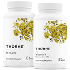 THORNE - Bone Health Bundle - Vitamin D3 & Vitamin K - Supports Healthy Bones, Teeth Muscles, Cardiovascular, and Immune Function - 30 to 60 Servings